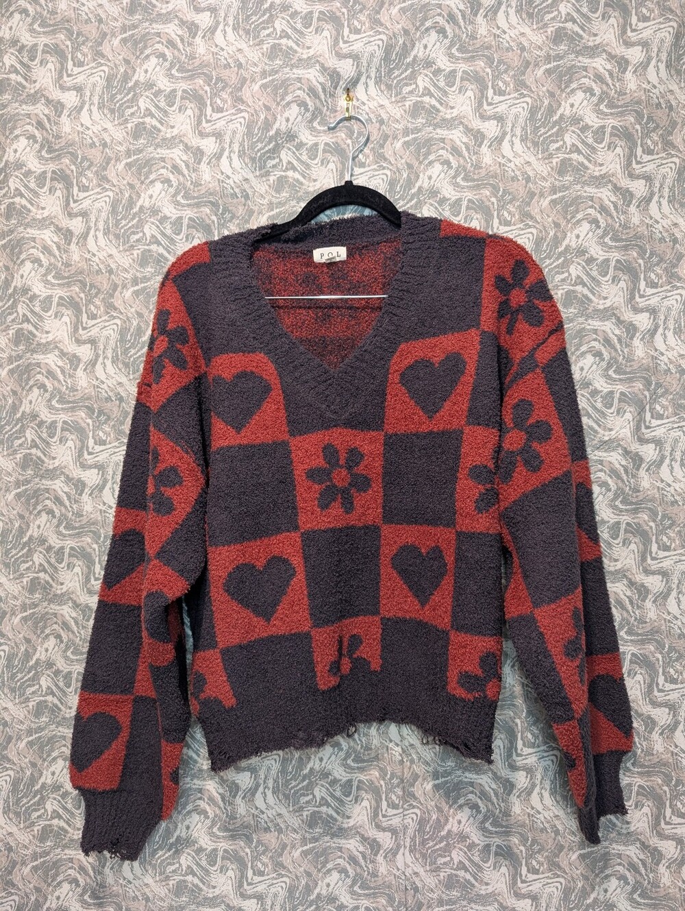 NWOT POL Checkered Sweater Size Medium